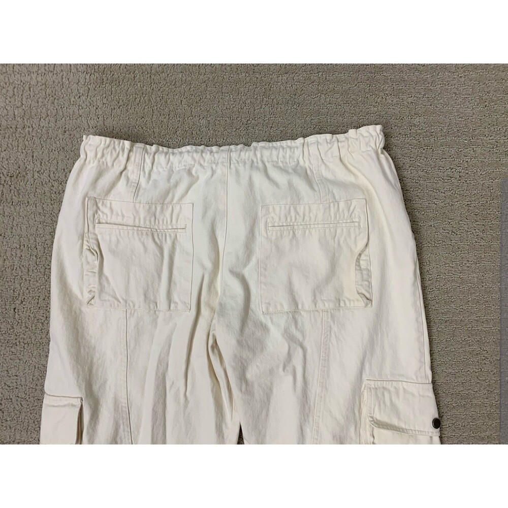 Oli & Hali Cream Streetwear Cargo Pants Drawstring Waist Utility JP0153 Large - Picture 7 of 13